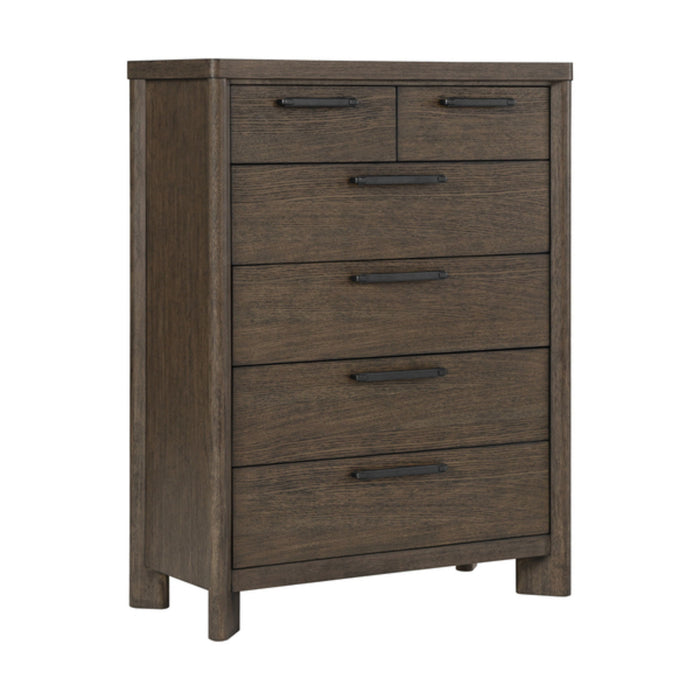 Pacific Grove - 6-Drawer Chest With Felt-Lined Top Drawers And Cedar-Lined Bottom Drawer - Dark Oak