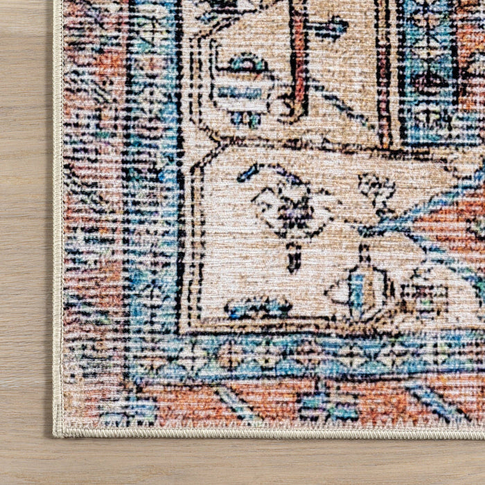 SplashGuard Machine Washable Area Rug: Light Rust / Rectangle / 5' x 8'