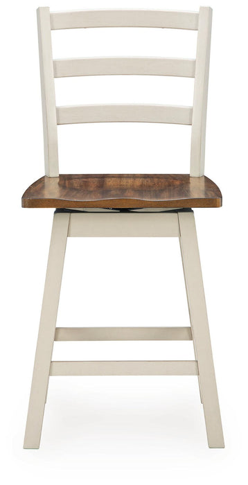 Brinfern - Swivel Stool (Set of 2) - Brown / Antique White