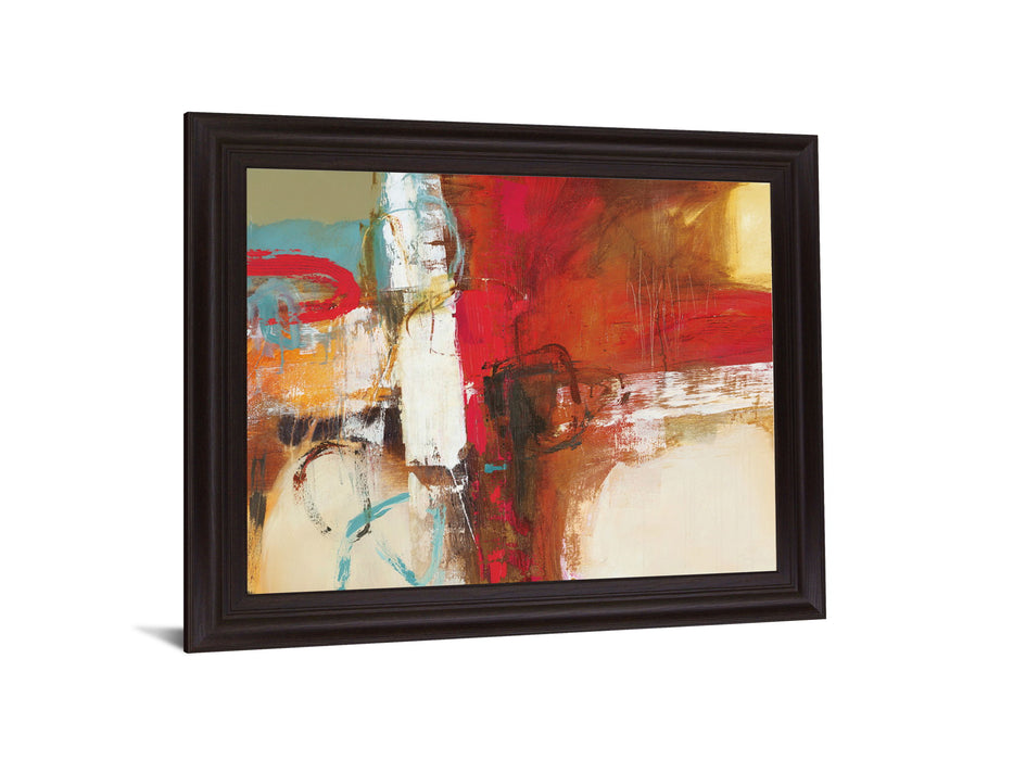 Scarlet Fusion - 28" x 34" Framed Wall Art - Red
