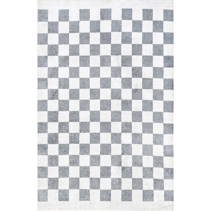 Naya Checkered Machine Washable Area Rug: Beige / Rectangle / 7' 10" x 10'
