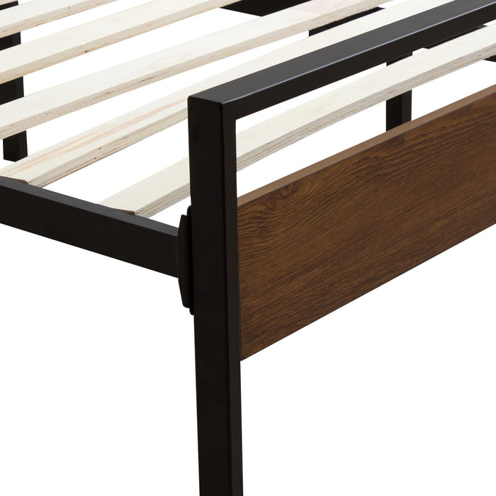 Thompson - King Metal and Wood Platform Bed - Natural
