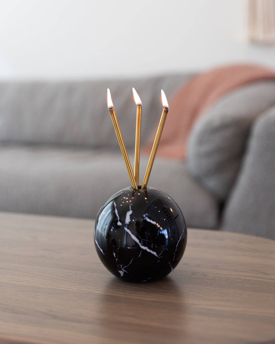 Neva Vase, Black Marble Candle Holder [x6 Vases]