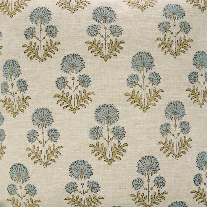 Boho Decor Block Print Linen Blend Pillow Cover - Rishi: Linen Blend / One Side / 18X18