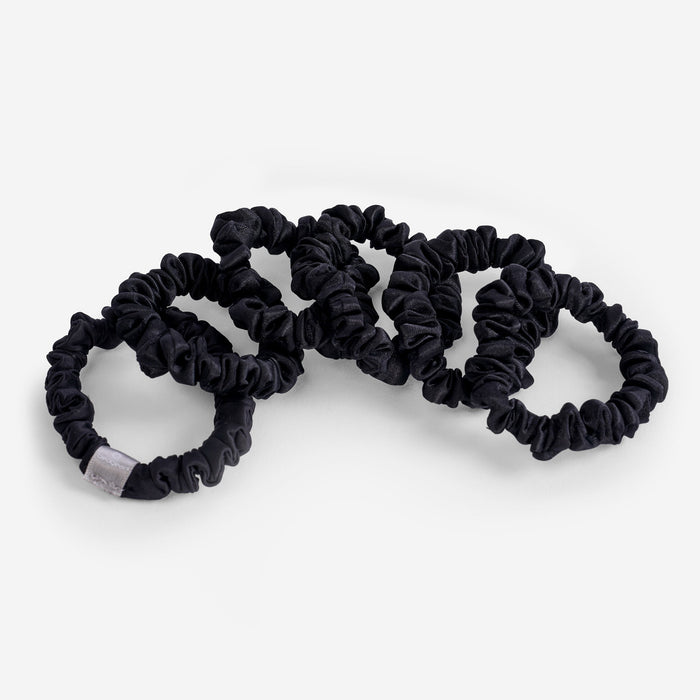 Hyper-Silk - Skinny Performance Scrunchies (Set of 6) - Black