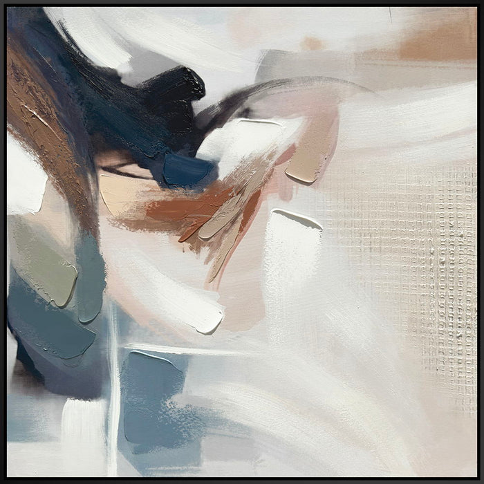 "Abstract Harmony II" Hand-Embellished Canvas In Frame - Black / Multi-Color