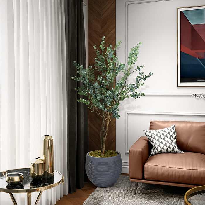 Eucalyptus Tree in Riband Planter 8.5′