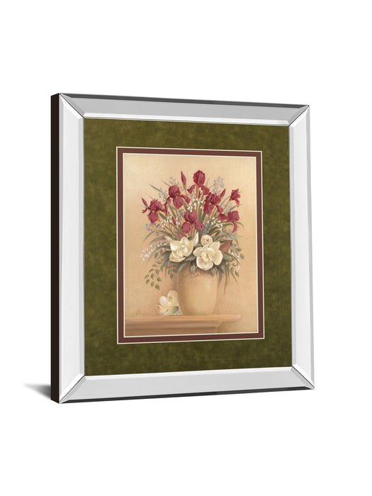 Classic Petal I By Gloria Eriksen - Mirror Framed Print Wall Art - Beige