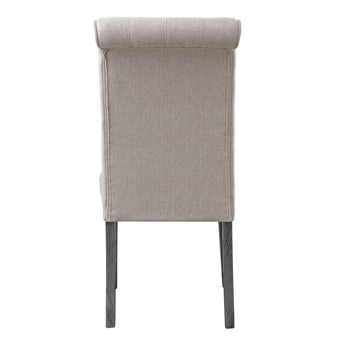 Yabeina - Side Chair (Set of 2) - Beige Linen & Gray
