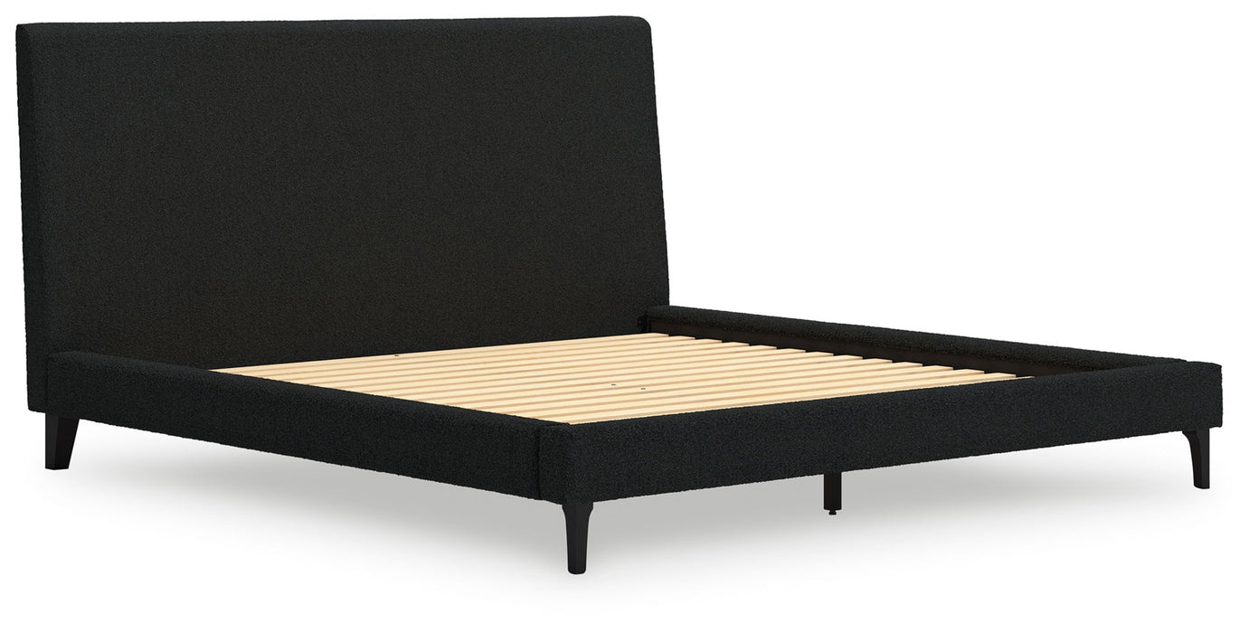 Cadmori - Upholstered Bed With Roll Slats