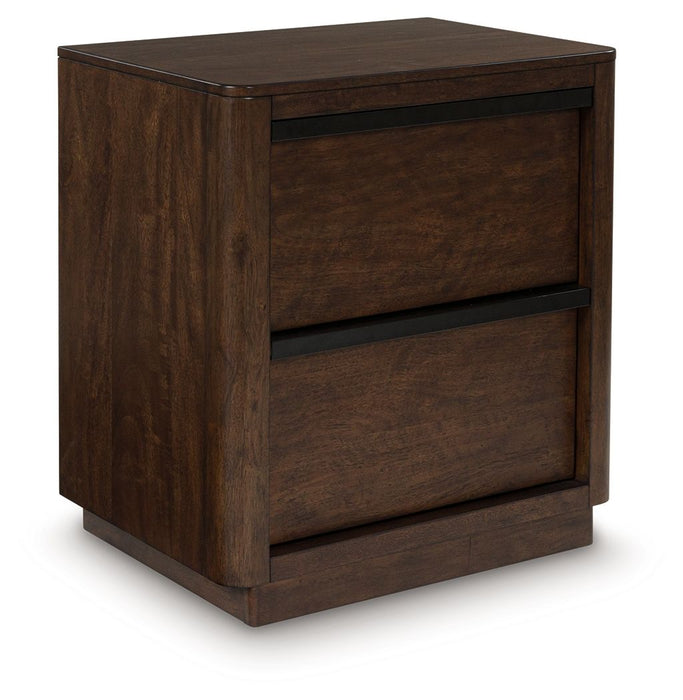 Dilenno - Two Drawer Night Stand - Dark Brown