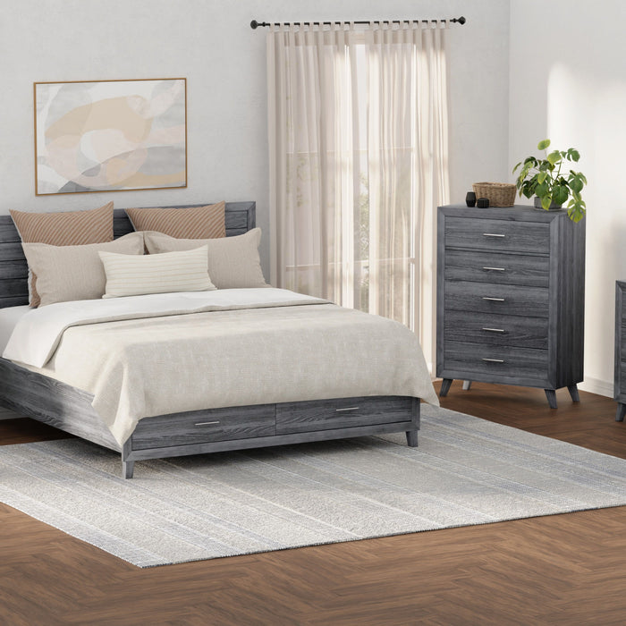 Rappa - 5-Drawer Wood Dresser - Warm Gray