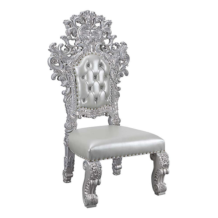Valkyrie - Side Chair Set of 2) - Synthetic Leather & Antique Platinum