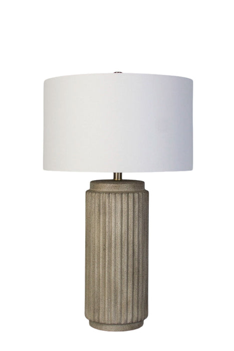 Ribbed Essence Ceramic Table Lamp (Set of 2) - Ribbed Stonewash