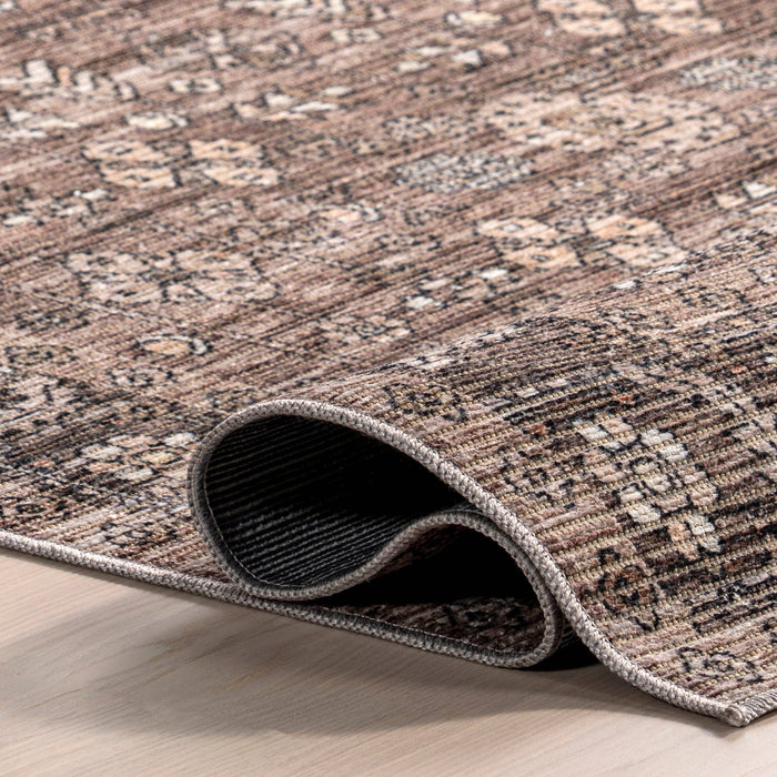 Redwood Vintage Machine Washable Area Rug: Taupe / Rectangle / 6' x 9'