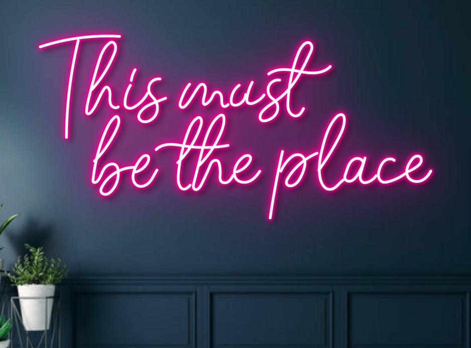 This Must Be The Place Neon Sign, Wall Decor For Store: White / 25"/63cm