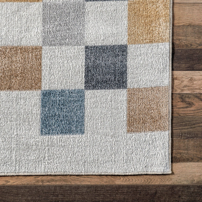 Naya Checkered Machine Washable Area Rug: Beige / Rectangle / 7' 10" x 10'
