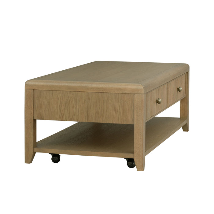 Reed - Rectangular Coffee Table With Casters - Driftwood Oak