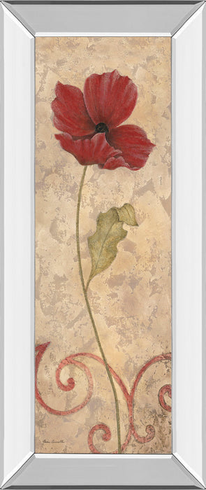 Flower I - Mirrored Framed Print Wall Art - Beige