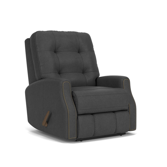 Devon - Leather Recliner, Nailhead Trim - Black