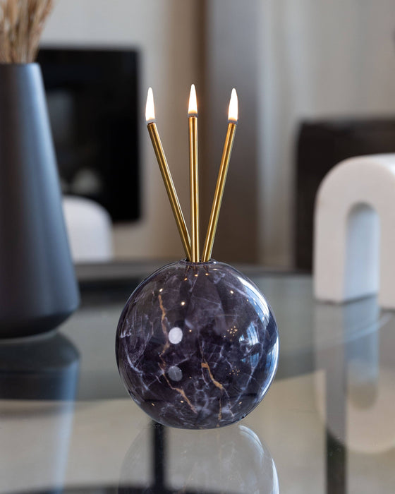 Neva Vase, Charcoal Marble Candle Holder [x6 Vases]