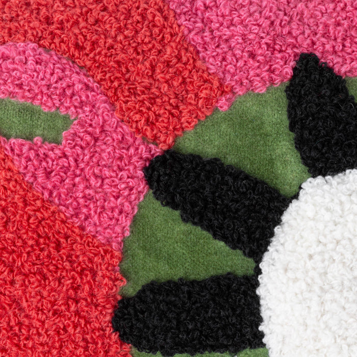 Poppy Cushion Khaki/Pink: Khaki/Pink / Feather Filled / 50 x 50cm