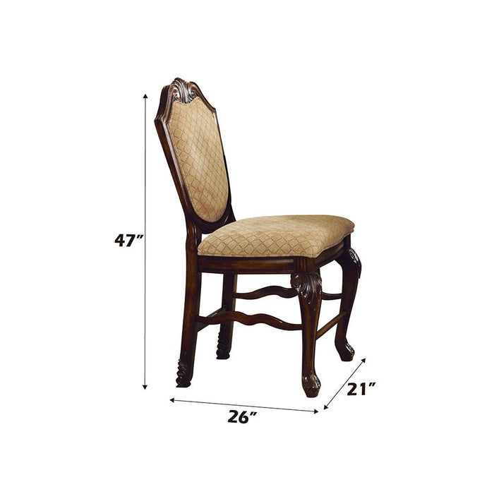 Chateau De Ville - Counter Height Chair Set of 2) - Fabric & Espresso