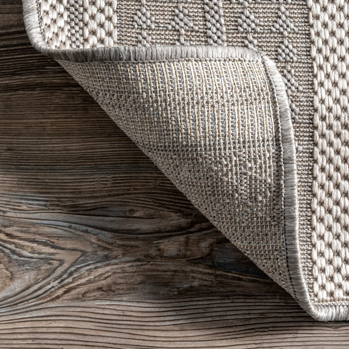 Ranya Tribal Indoor/Outdoor Area Rug: Light Brown / Runner / 2' x 8'