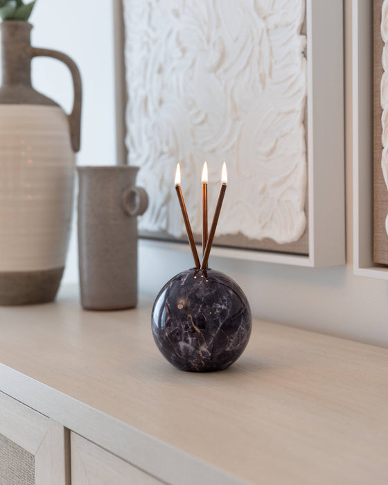 Neva Vase, Charcoal Marble Candle Holder [x6 Vases]