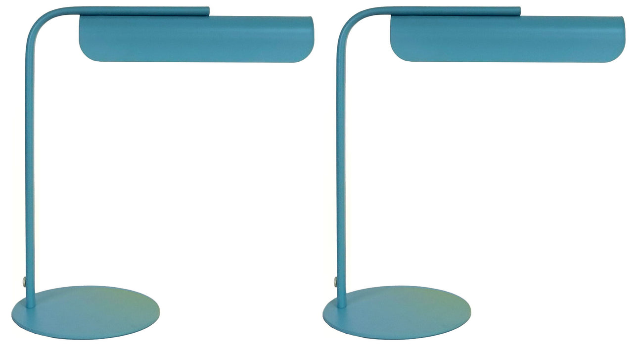 Poet'S Curve II - 14 X 14 - Metal Accent Lamp (Set of 2) - Powder Blue