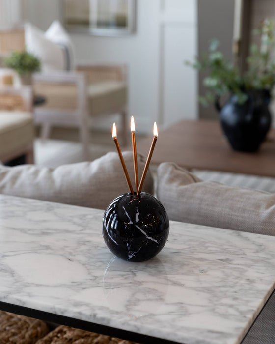 Neva Vase, Black Marble Candle Holder [x6 Vases]