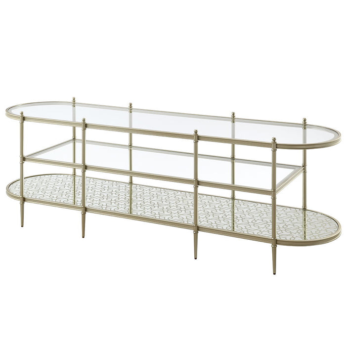 Zaba - TV Stand - Glass Top & Champagne