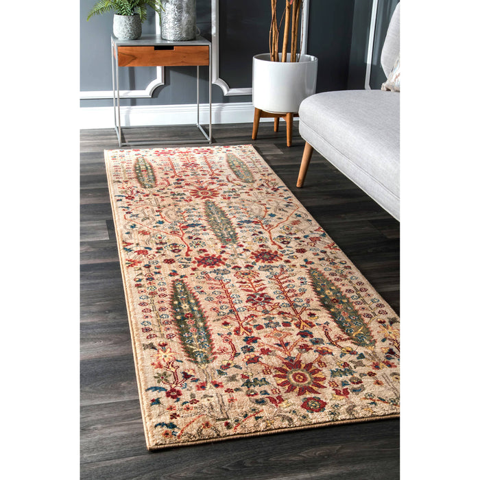 Dasilva Tribal Fringe Area Rug: Olive / Runner / 2' 6" x 8'