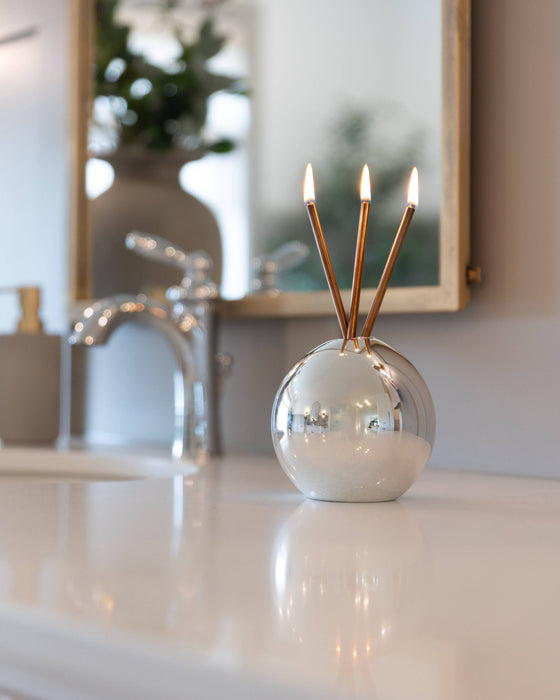Neva Vase, Silver Metallic Candle Holder [x6 Vases]