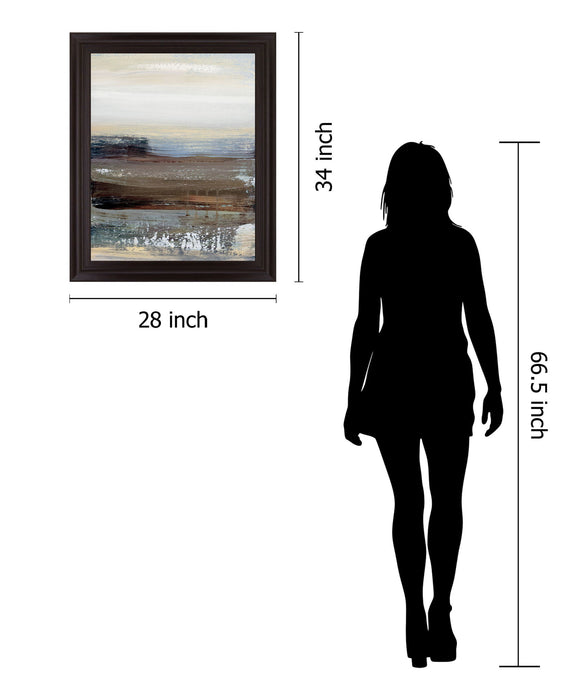 Dawned Layers - 28" x 34" Framed Wall Art - Gray