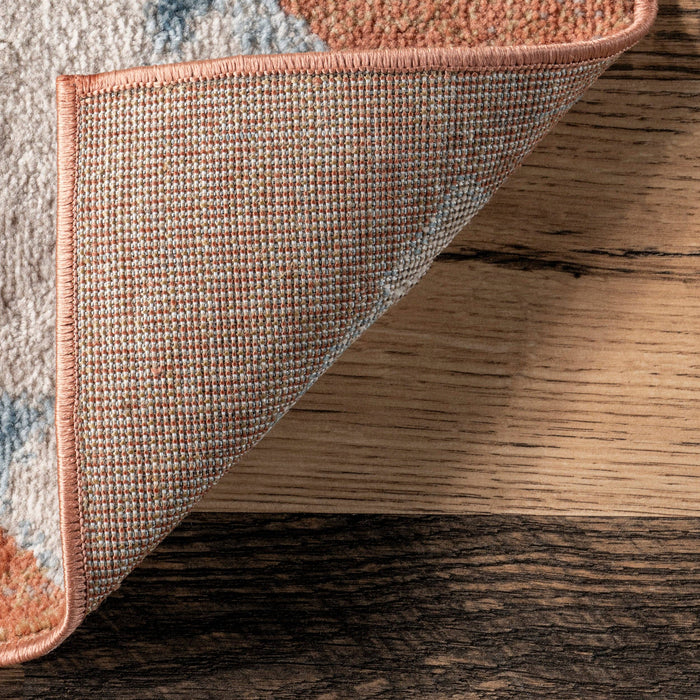 Faviola Southwestern Bordered Area Rug: Rust / Rectangle / 5' 3" x 7' 7"