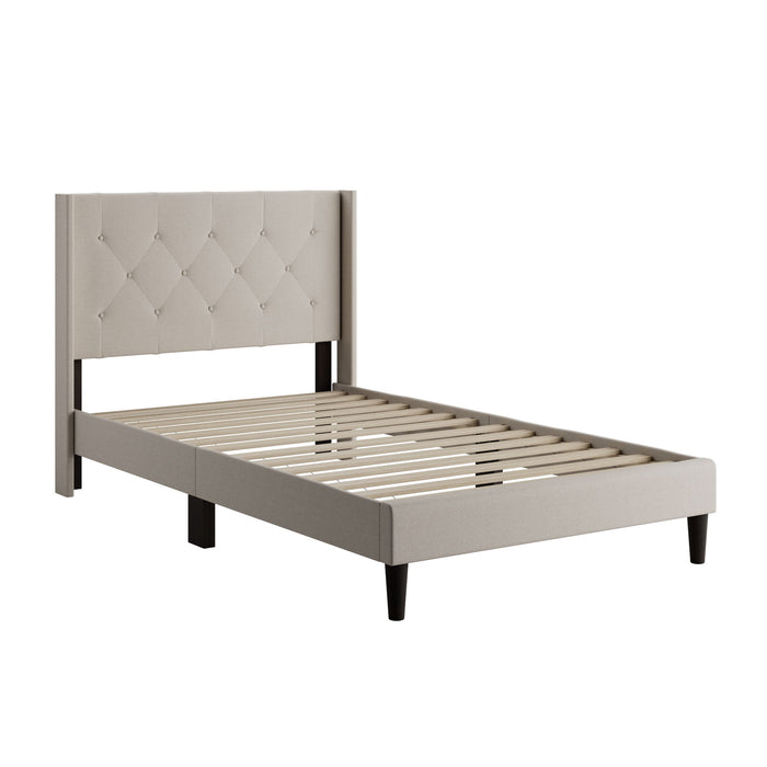 Drake - Full Platform Bed - Pearl