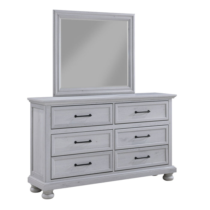 Larksmont - Mirror With Dresser Attachments - Oyster Gray