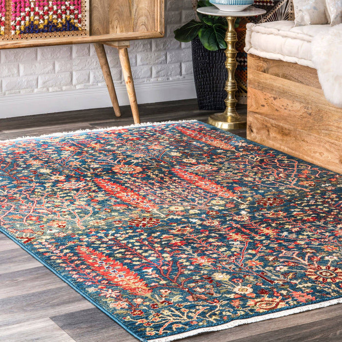 Dasilva Tribal Fringe Area Rug: Olive / Runner / 2' 6" x 8'
