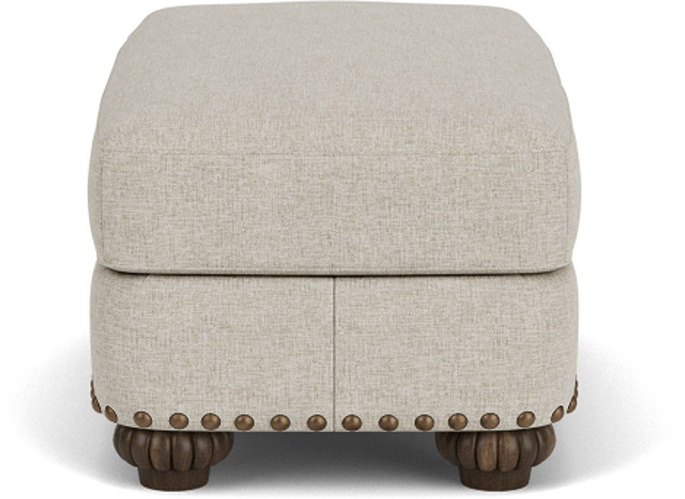 Patterson - Ottoman, Nailhead Trim - Light Gray