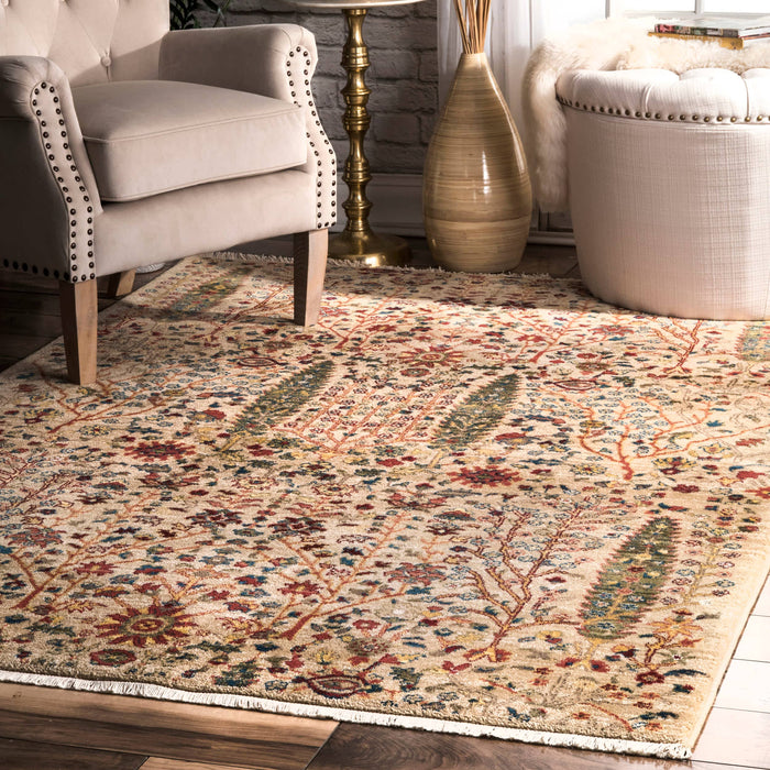 Dasilva Tribal Fringe Area Rug: Olive / Runner / 2' 6" x 8'