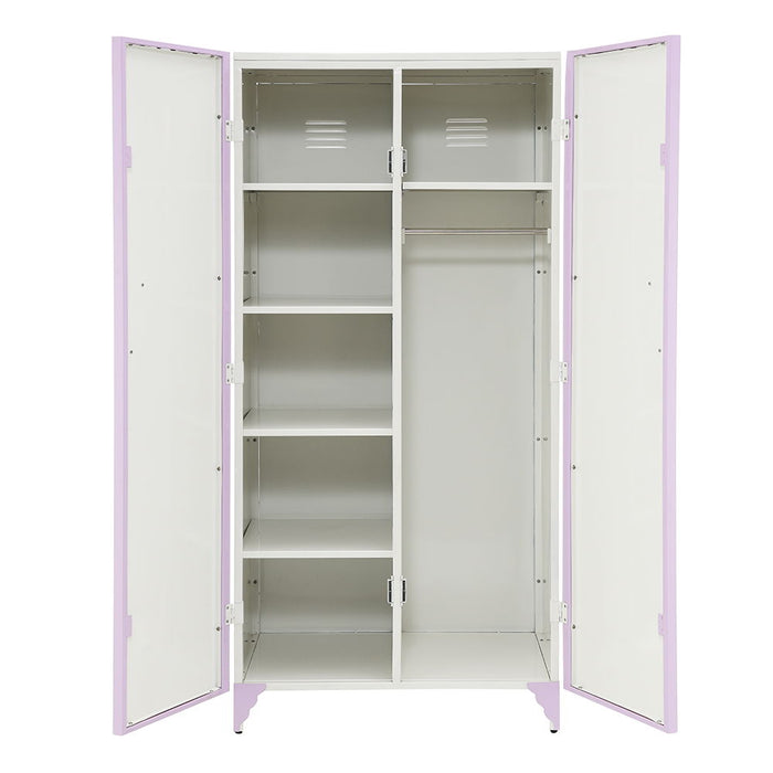 Priya II - Wardrobe - White & Light Synthetic Leather Rple