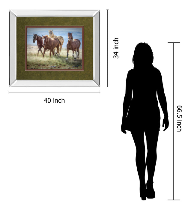 Morning Stroll By Wendy Caro - Mirror Framed Print Wall Art - Light Brown