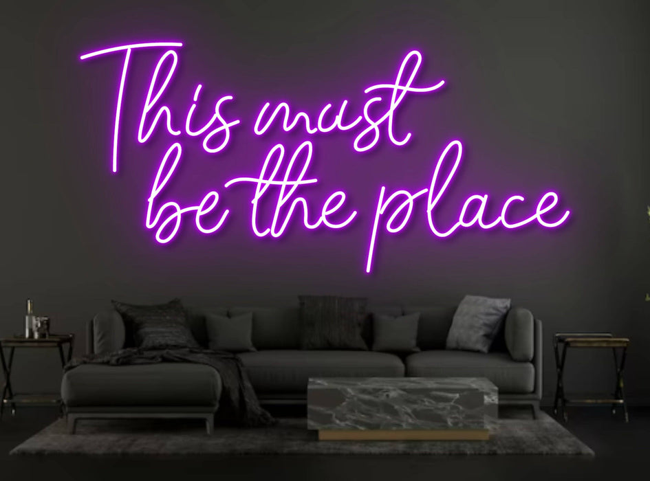This Must Be The Place Neon Sign, Wall Decor For Store: White / 25"/63cm