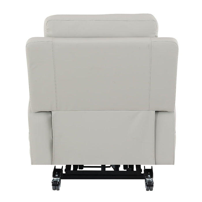 Marsha - Power Recliner With Lift & Massage - Light Gray Leather
