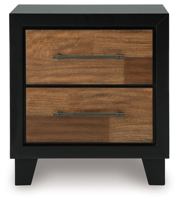 Kraeburn - Two Drawer Night Stand - Brown / Black