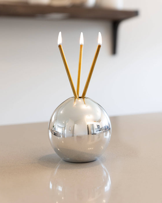 Neva Vase, Silver Metallic Candle Holder [x6 Vases]
