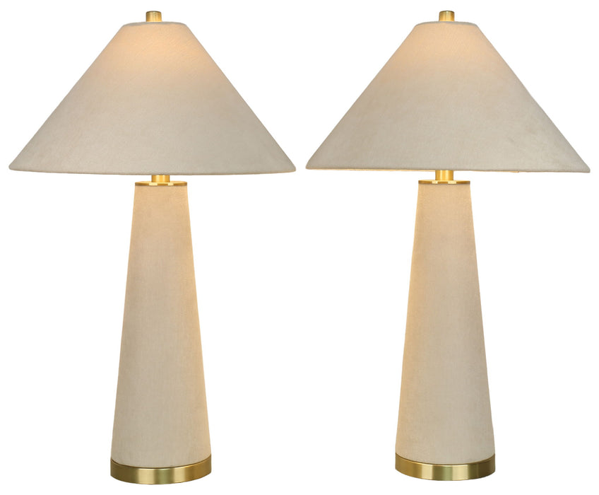 Ivory Reverie - 30 X 18 - Textured Linen Table Lamp (Set of 2) - Ivory Textured Linen