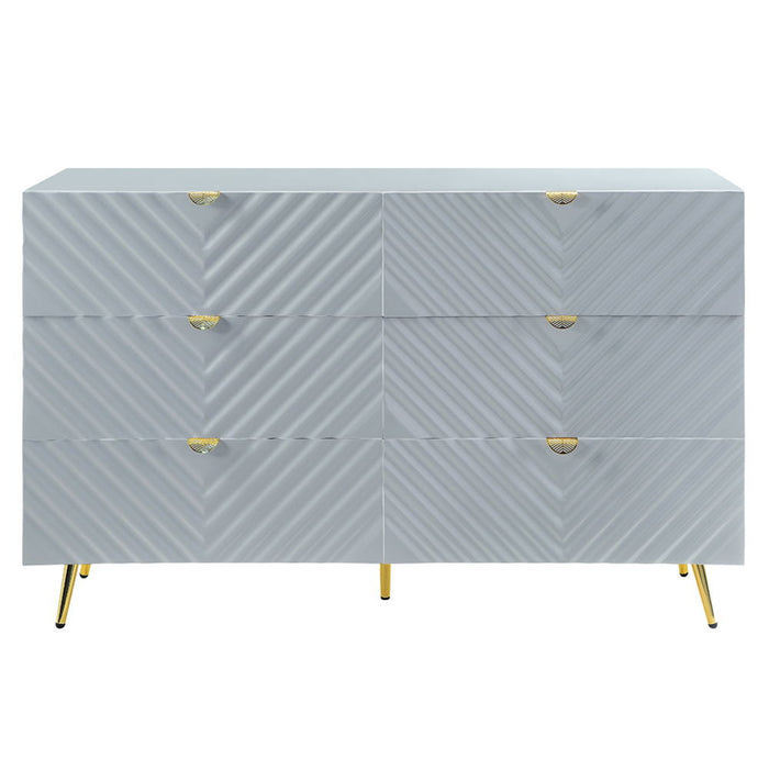 Gaines - Dresser - Gray High Gloss