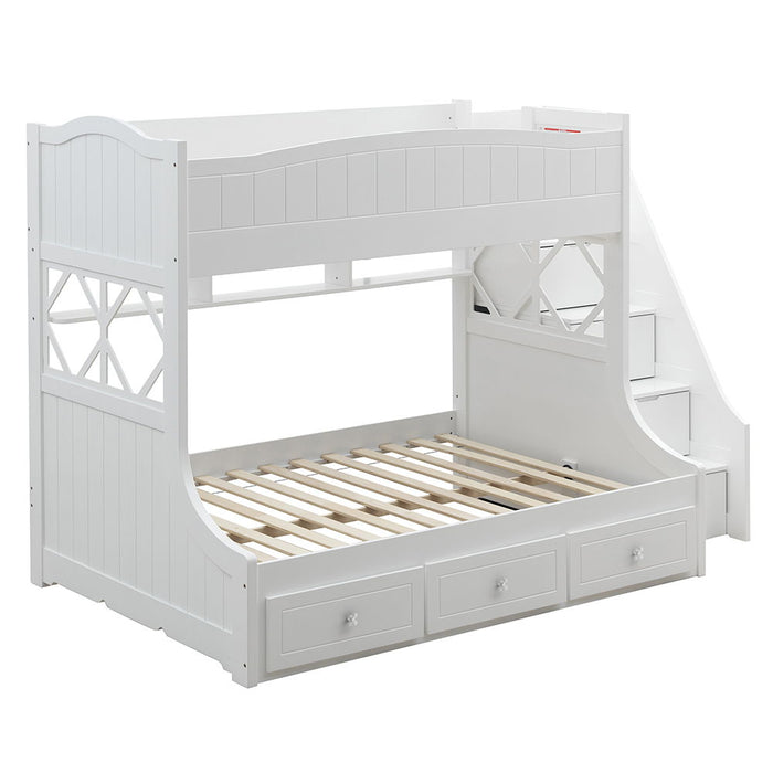 Meyer - Twin Over Full Bunk Bed With Storage - White